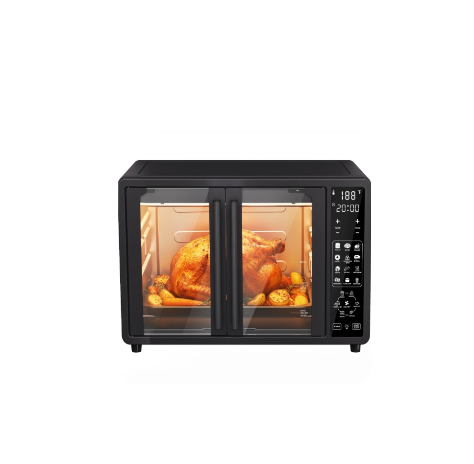 25QT French Door Air Fryer Toaster Oven Combo, Bake, Broil, Roast, 19 Cooking Functions and Digital Controls, NTC Precise Temp Control, 1700W Powerful Heating, Stainless Steel Easy to Clean