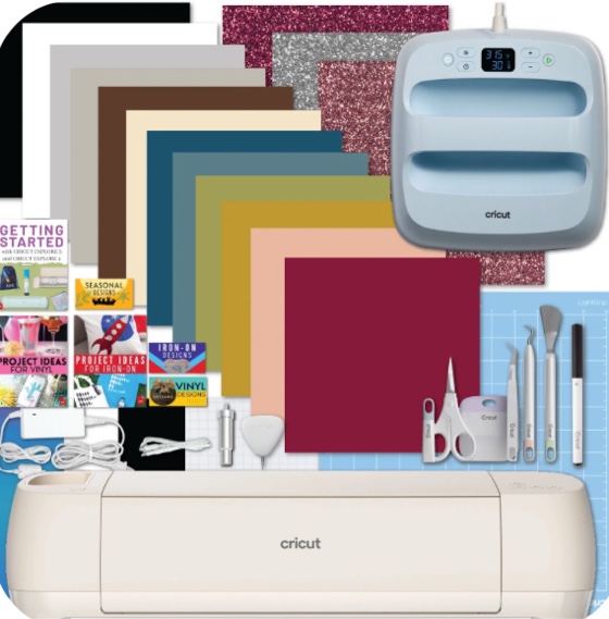 Cricut Explore 4 Cutting Machine with EasyPress 3 Heat Press and Materials Bundle