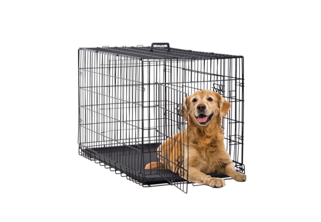 BestPet Folding Dog Crate with Divider and Tray, 42"L