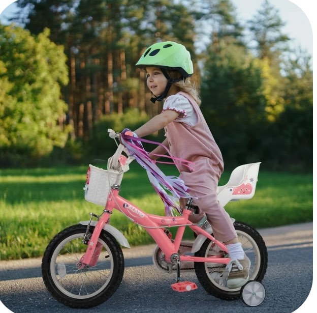 ktaxon bike, 14 inch bicycle with training wheels, easy to assemble, learning to ride, pink
