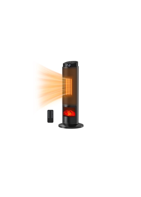 jioabl electric space heater with remote and thermostat, overheating protection for indoor, black