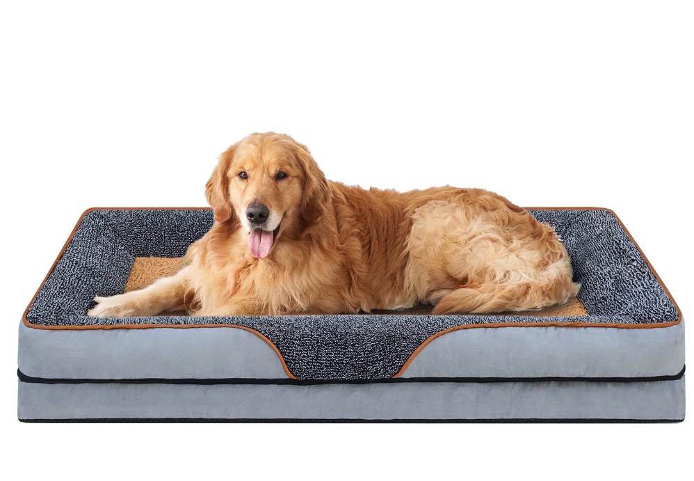PayUSD Dog Beds for Large Medium Small Dogs Orthopedic Pet Bed Sofa Supportive Egg Crate Foam Animal Couch with Removable Washable Cover Non Skid Bottom S to XL