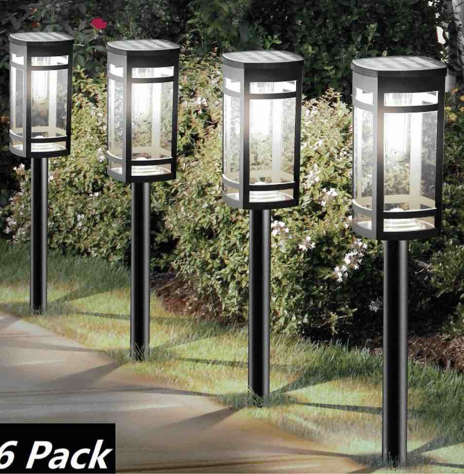6 Pack Solar Lights Outdoor Waterproof for Garden Pathway Walkway Yard Lawn Decorative Landscape Lighting.(Cool White)
