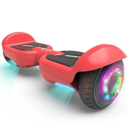 Tcdjtc Hoverboard with 9 Mph Max Speed, Electric Scooter with Bluetooth Speakers and LED Lights Red 