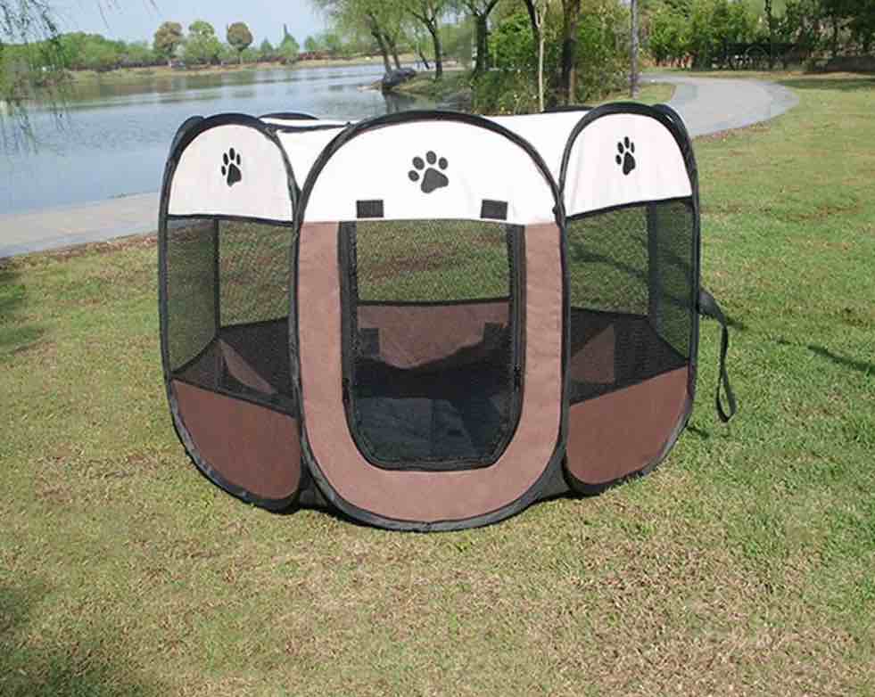 Portable Pet Playpen, Dog/Cat Playpen Foldable Pet Exercise Pen Tents Dog Kennel House Playground for Indoor Outdoor Travel Camping Use