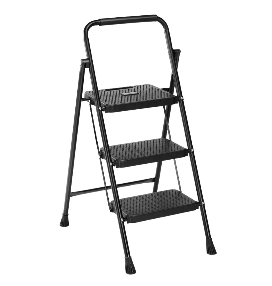 edx 3 Step Ladder  Portable Folding Step Stool Heavy Duty  Anti-Slip  Lightweight 800Lbs Capacity