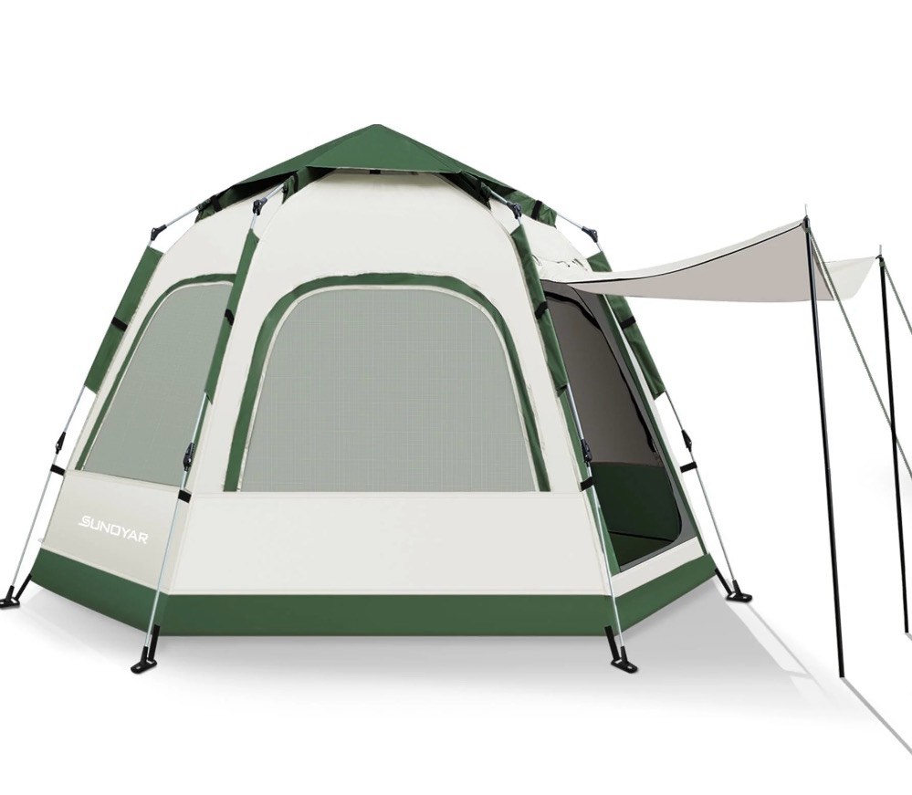 SUNOYAR 6-8 Person Tent  Instant Pop Up Tent Water-Resistant  Easy Setup Camping Tent with Removable Rainfly and Carry Bag for Outdoor/Hiking/Backpacking