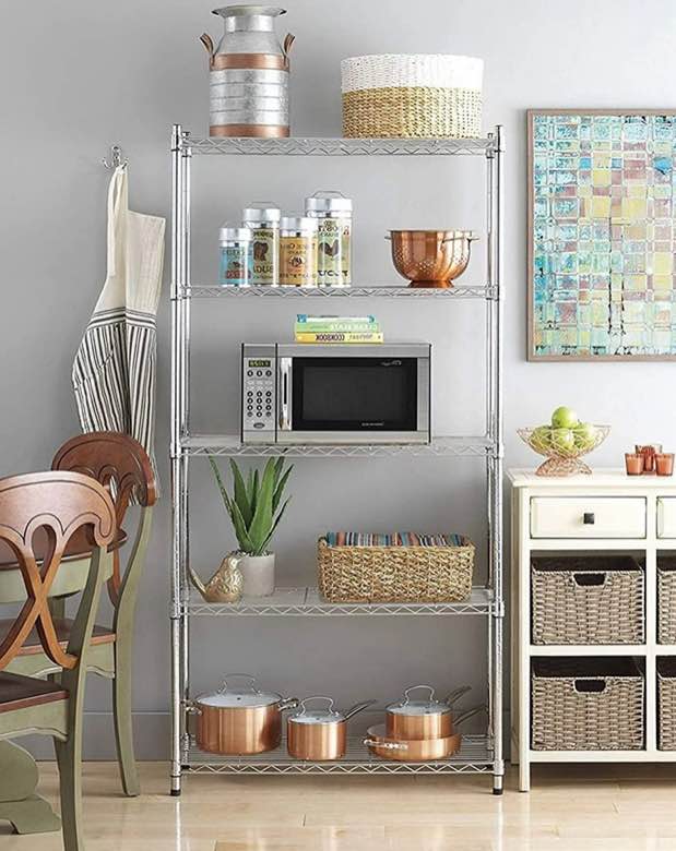 Ktaxon 5-Tier Wire Shelving Unit  Steel Storage Rack for Garage Office Kitchen Silver  30  W x 14  D x 60  H