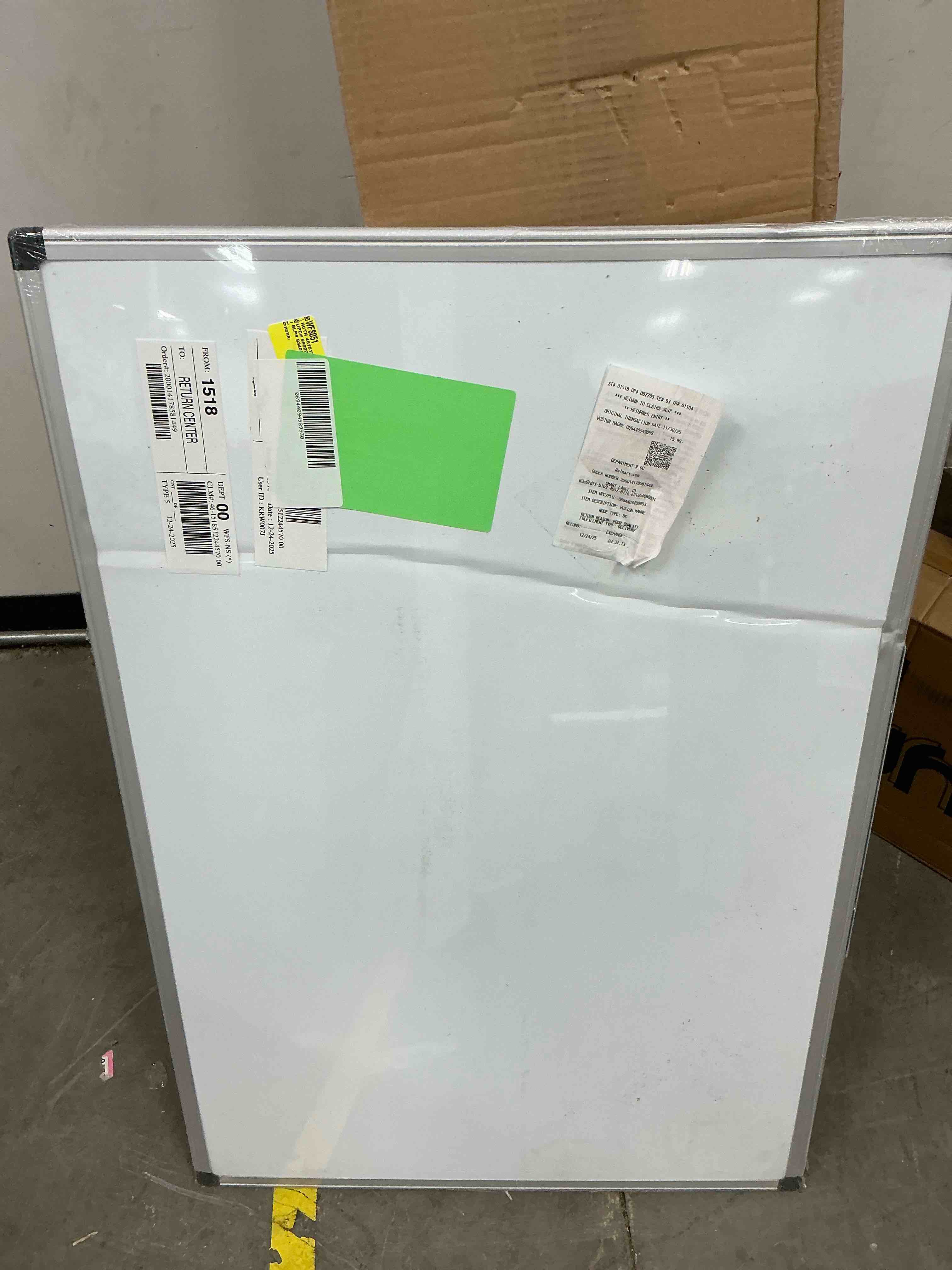 Condition photo showing As Is for VUSIGN Magnetic Dry Erase Whiteboard, 36 X 24 Inches, Wall Mounted with Pen Tray, Silver Aluminium Frame