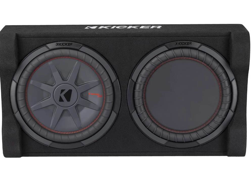 KICKER - PTRTP Powered Down-Firing 12" Dual-Voice-Coil-Ohm Loaded Subwoofer Enclosure - Black