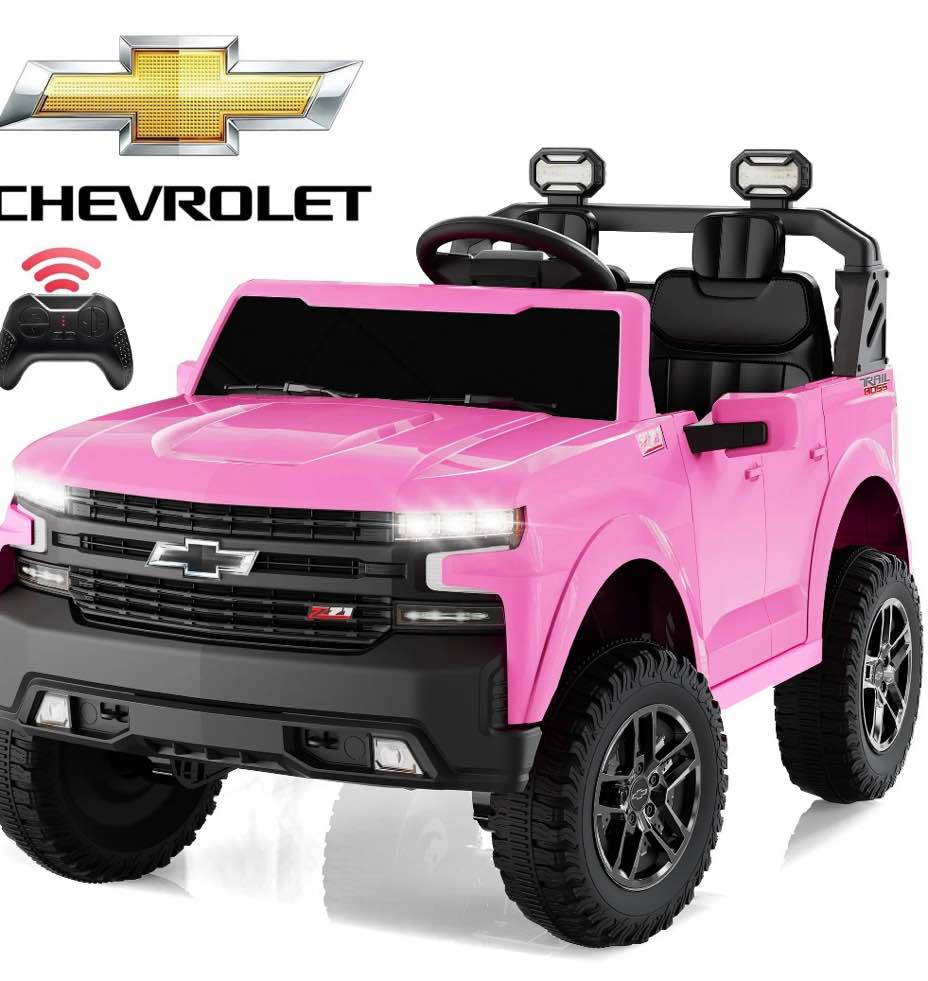 24v 2 seater ride on cars, licensed ford bronco raptor powered ride on toys truck with remote control, 4 wheels spring suspension, bluetooth, led light, electric cars for kids ages 3-8 gifts, pink