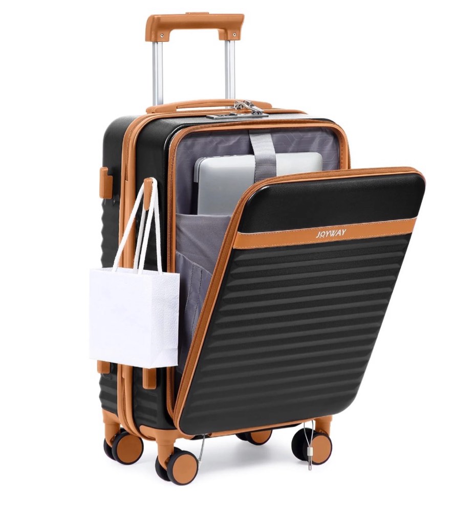 Joyway Front Opening Cover Carry-on Luggage Side Hooks TSA Lock Spinner Wheels YKK Zippers