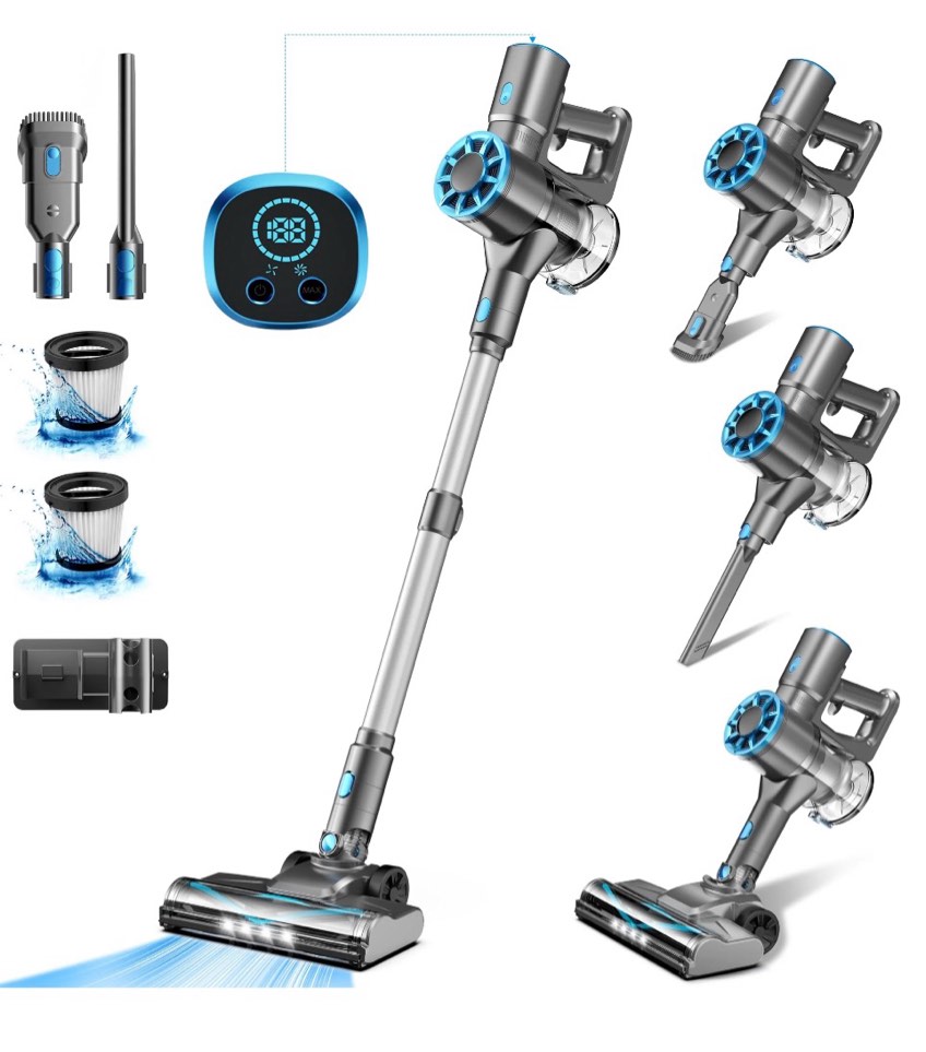tasvac cordless vacuum 25kpa lightweight stick vacuum for carpet hardwood floors pet hair