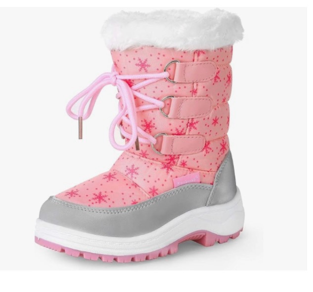 apakowa kids girls boys insulated fur winter warm snow boots (toddler/little kid)