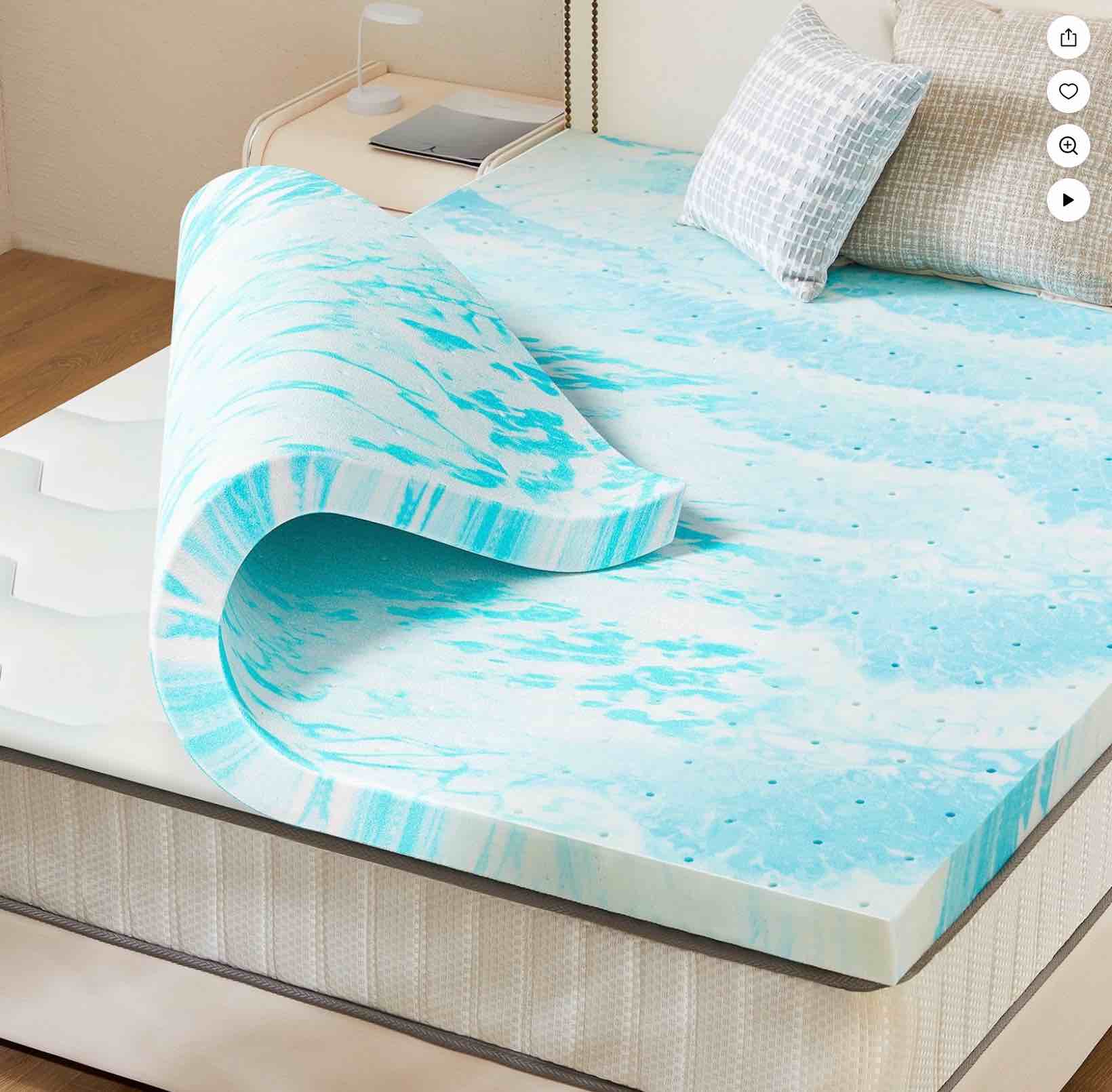 EDX 3 Inch Cool Gel Memory Foam Mattress Topper Full Size Bed Comfort Body Support & Pressure Relief CertiPUR-US Certified