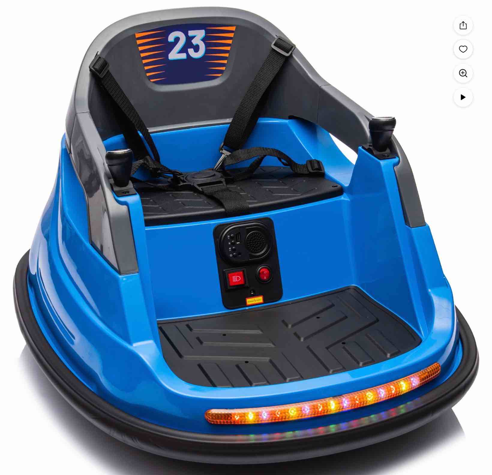 Outfunny 12V Bumper Car for Kids, Ride on Toys Bumper Car for Toddlers with Remote & Music - Blue