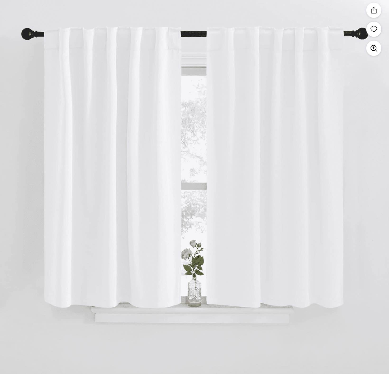 NICETOWN Bedroom Blackout Curtains Backtab and Rod Pocket Thermal Curtains for Winter, W42 x L40, Set of 2, Pure White