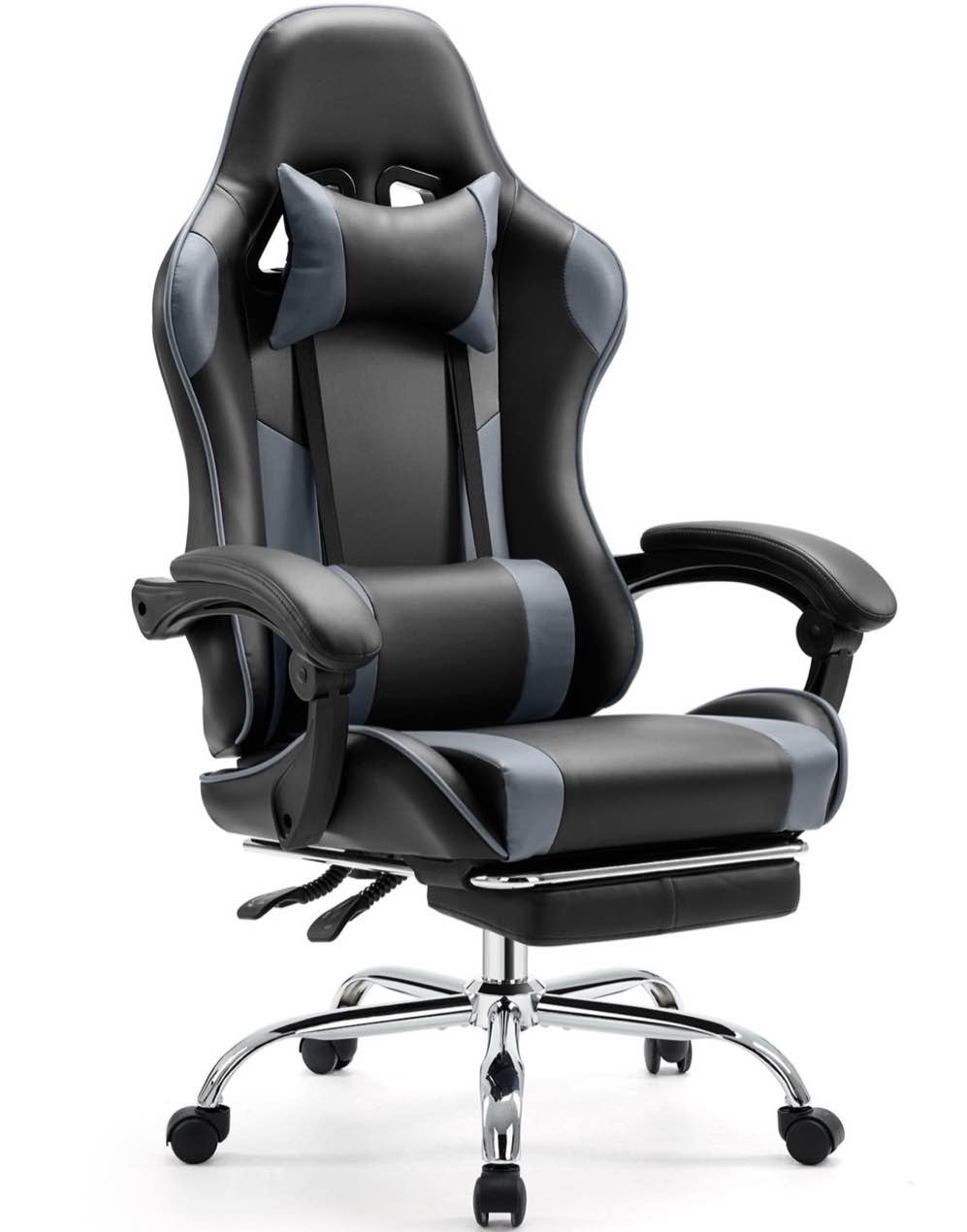 EDX Ergonomic Gaming Chair High Back Office Chair with Lumbar Support and Adjustable Armrests Swivel Racing Chair, Black and Gray