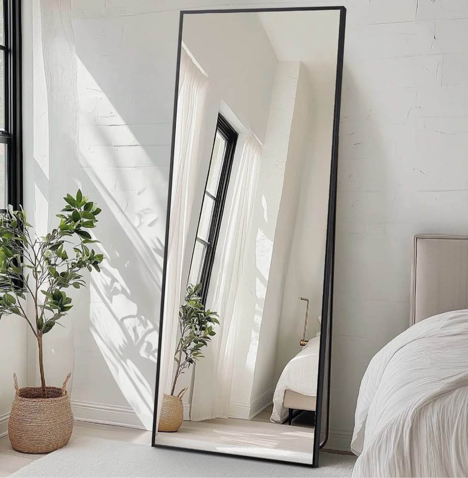 CONCETTA 71"x26" Rectangle Full Length Mirror, Full Body Standing Mirror Floor Mirror, Black