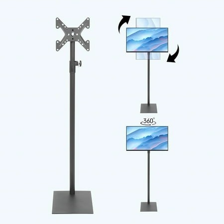 Tonchean Modern TV Floor Stand Height Adjustable 14-43 Inch TV Base for TVs up to 70 Inch Black
