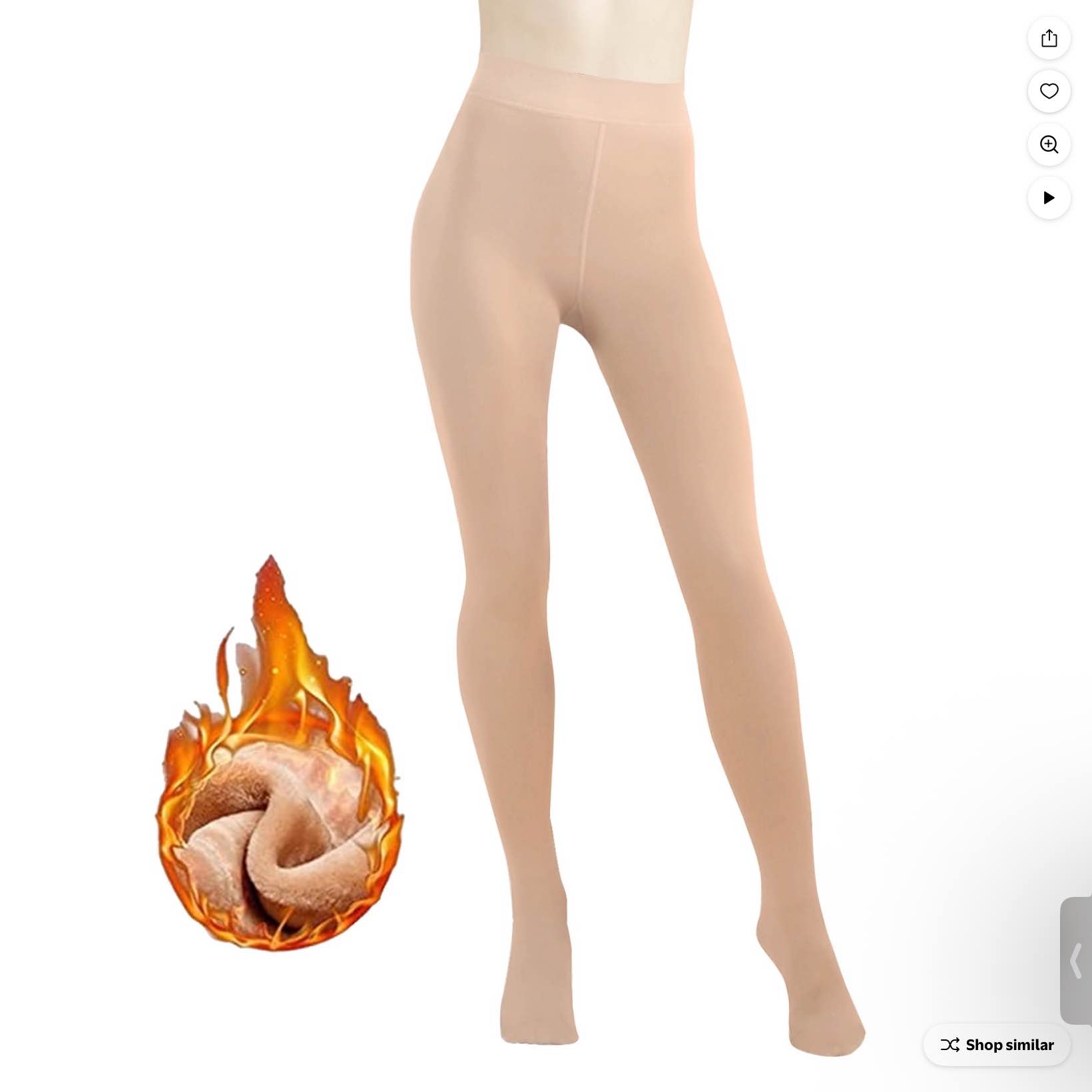 G&Y Fleece Lined Tights for Women -200D Therma Leggings Opaque Warm Winter Pantyhose  Nude M