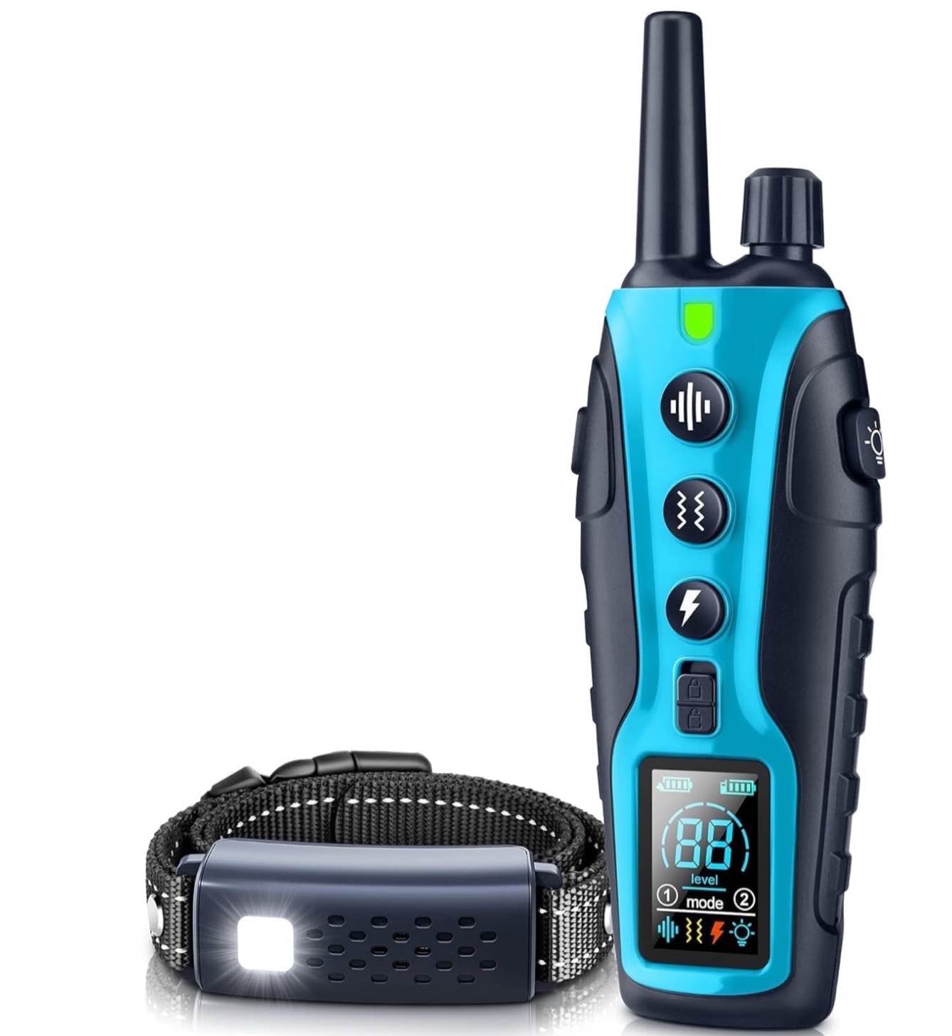 dog shock collar - 4000ft dog training collar with remote control for small medium large dogs, beep (1-8) vibration (1-16) safe shock (1-99) modes and flashing light