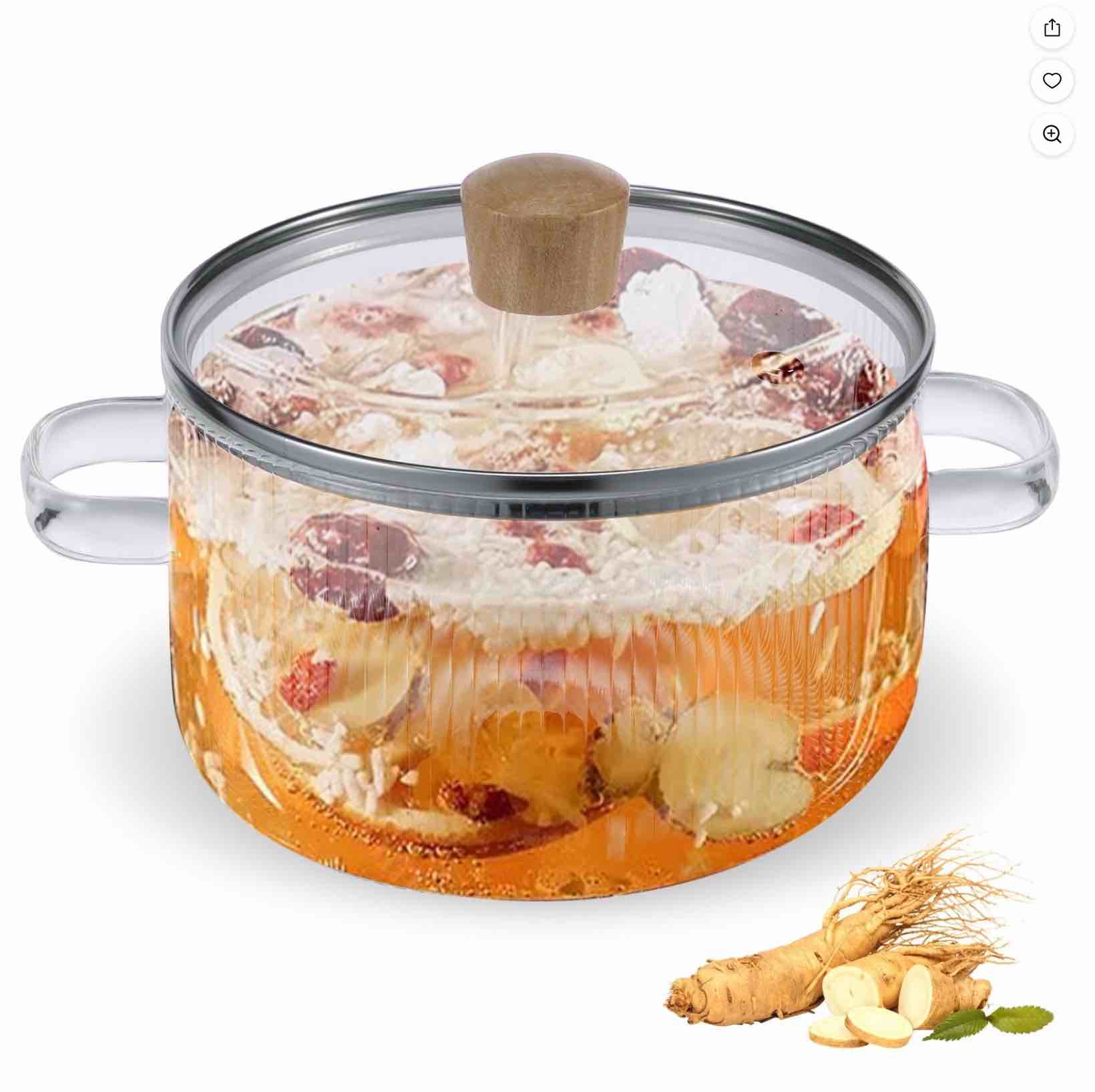 glass cooking pot with lid 1.6l/54oz heat resistant glass saucepan with double handles non-stick borosilicate glass stovetop pot safe clear cooking pot for soup milk sauce pasta noodle