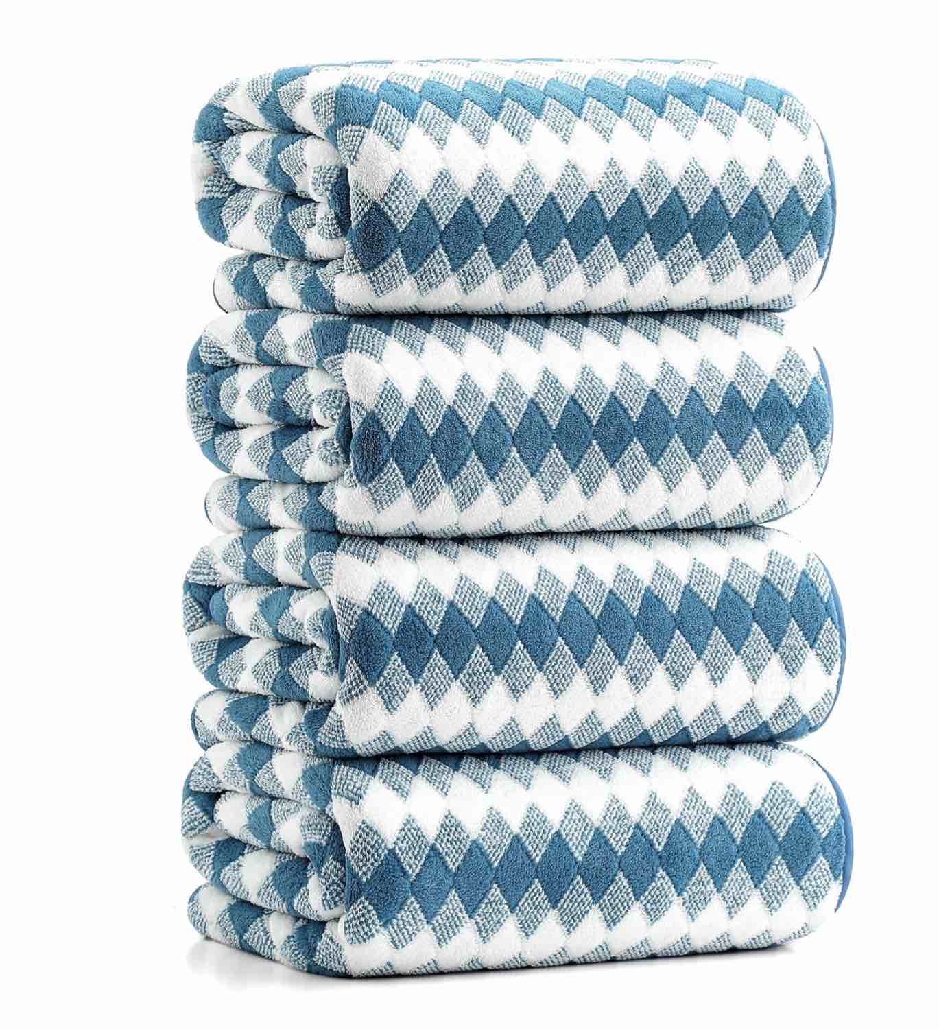 Smuge 4 Pack Bath Towels Extra Large 35"x 70"Highly Absorbent Quick Dry Bath Towels Oversized Microfiber Bath Sheets Soft Luxurious Towels for Bathroom Kitchen Spa Hotel Gym (Blueberry Color)