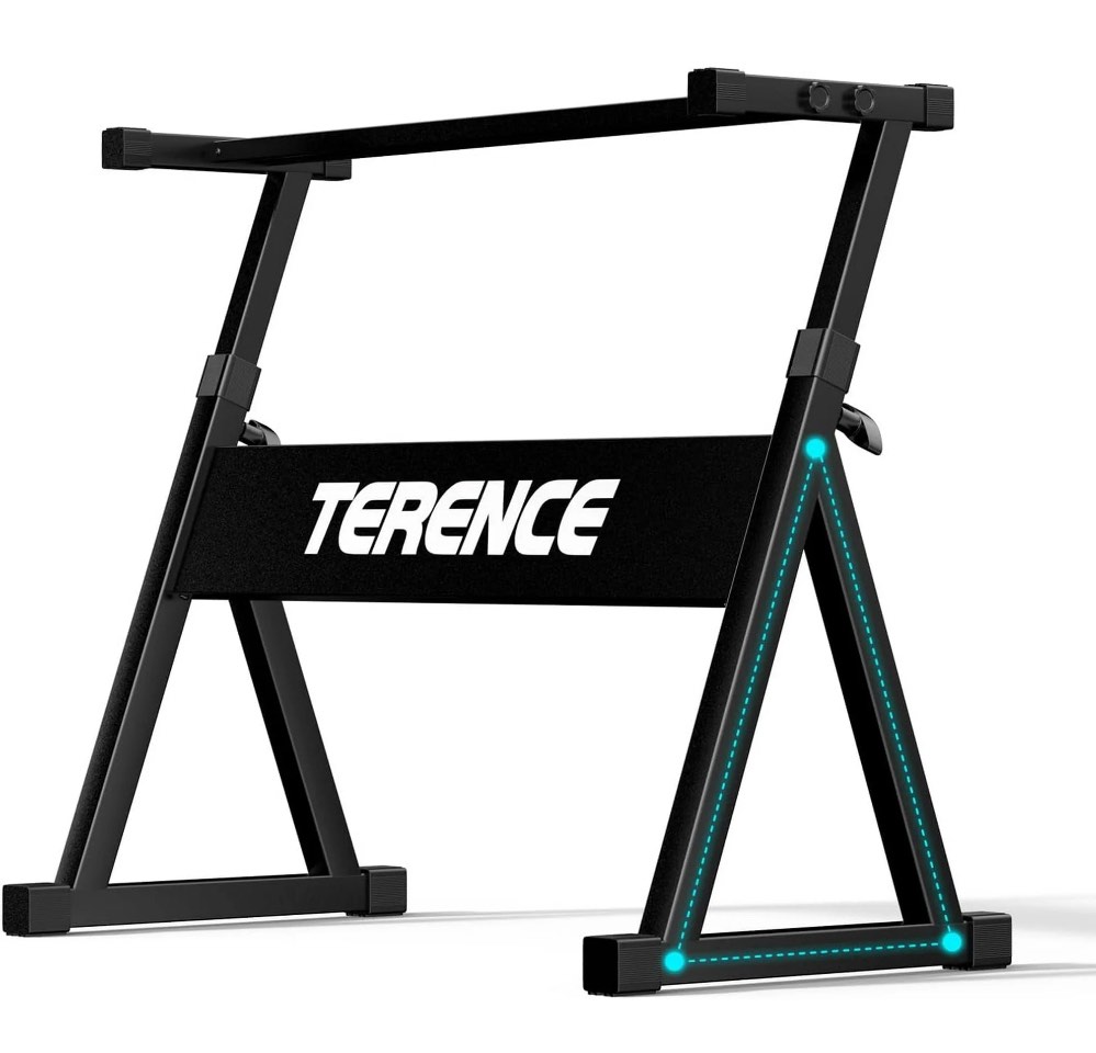 TERENCE Keyboard Stand  Adjustable and Portable Z-style Piano Keyboard Stand  Heavy-Duty Piano Stand Suitable for 54-88 Key Electric Keyboards Digital Pianos (Black)