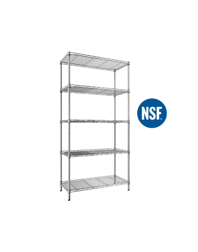 Ktaxon 5-Tier Wire Shelving Unit  Steel Storage Rack for Garage Office Kitchen Silver  30  W x 14  D x 60  H