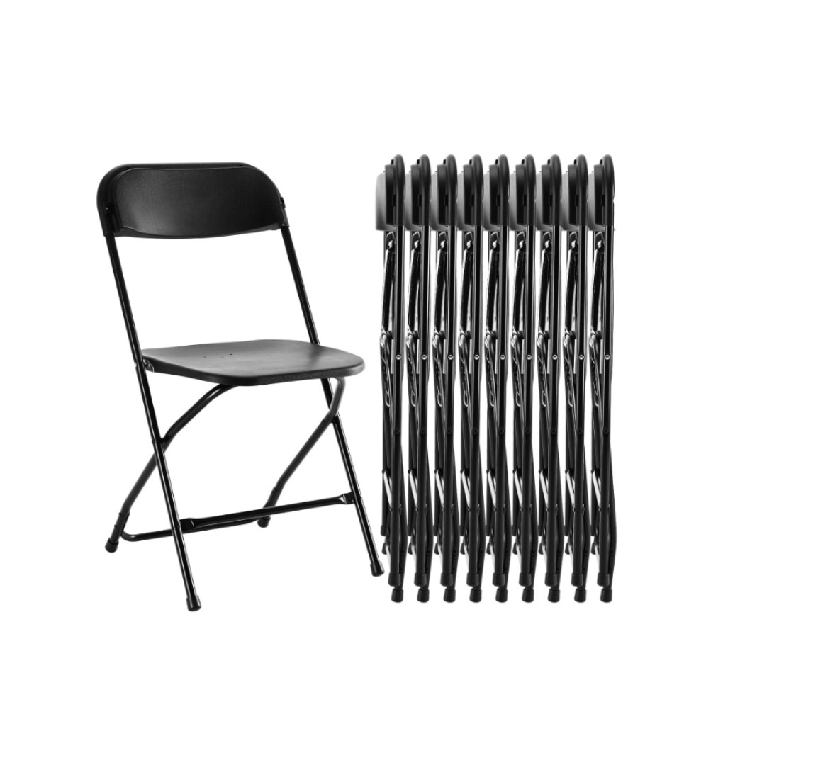 JOINSUN 10-Piece Folding Chair Set with Non-Slip Feet  330 lbs. Weight Capacity  for Home and Office Use  for Indoor and Outdoor Activities  Black
