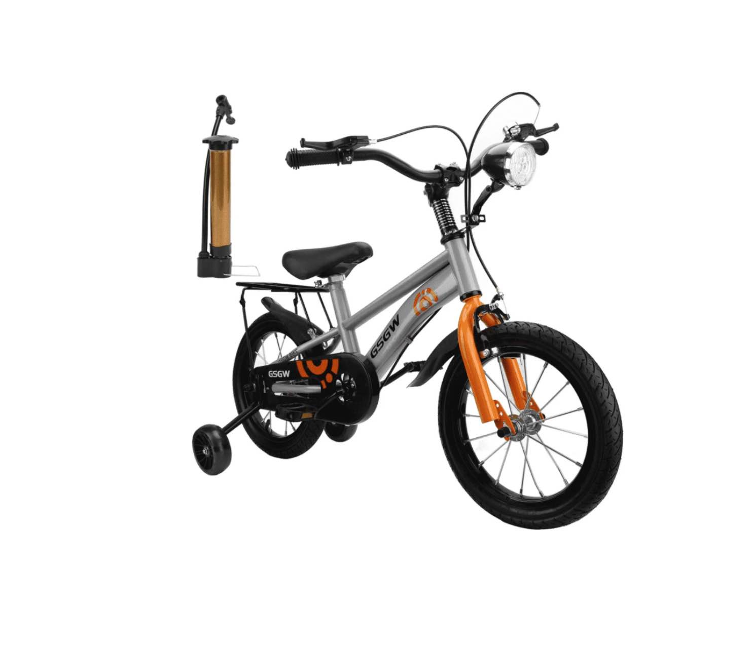 14" Kids Bike with Training Wheels, Height Adjustable Kids Bicycle with Basket/Water Bottle/Inflator/, Christmas Birthday New Year Xmas Gifts for Girls Boys Toddlers Kids 3 to 6 Years Old