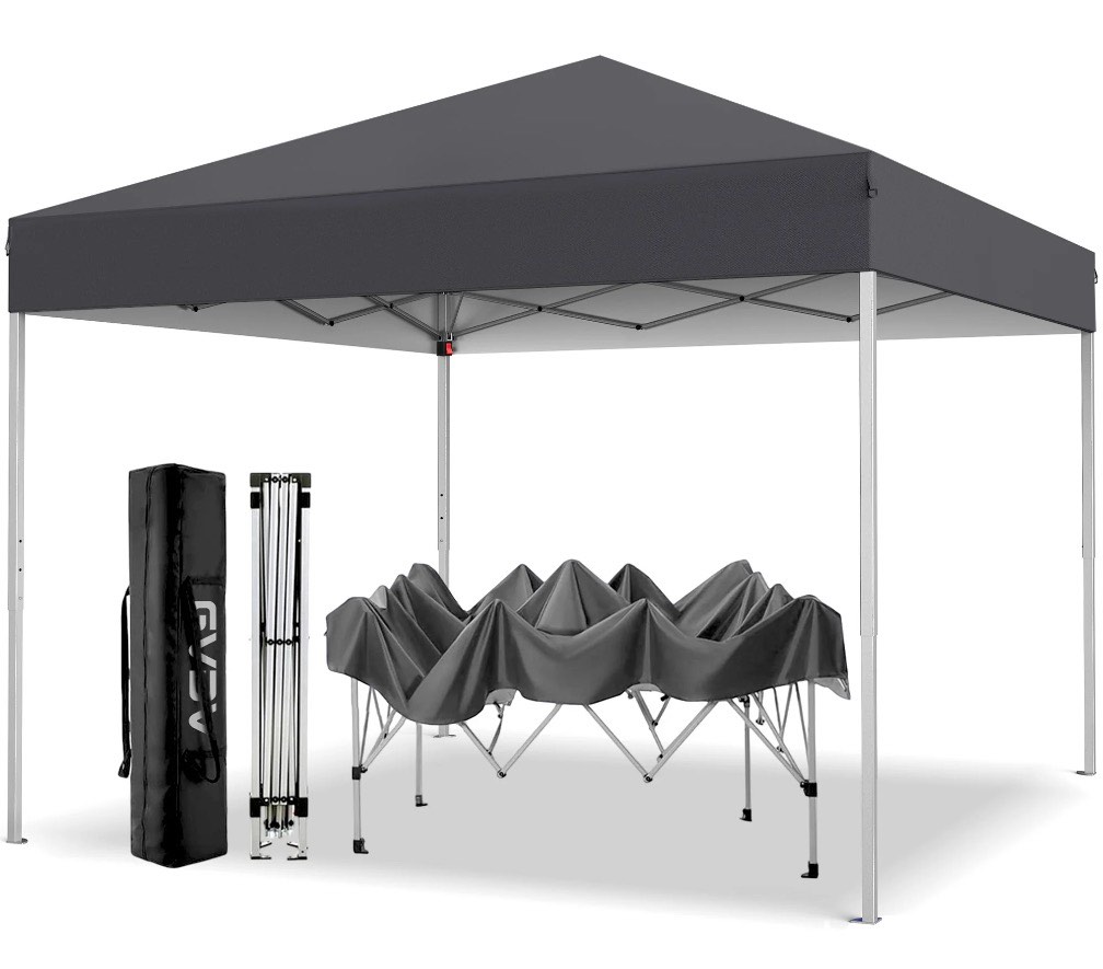 GVDV Canopy Tent, 10x10 ft Easy Pop up Outdoor Canopy Tent, Portable Straight Leg Gazebo Instant Canopy