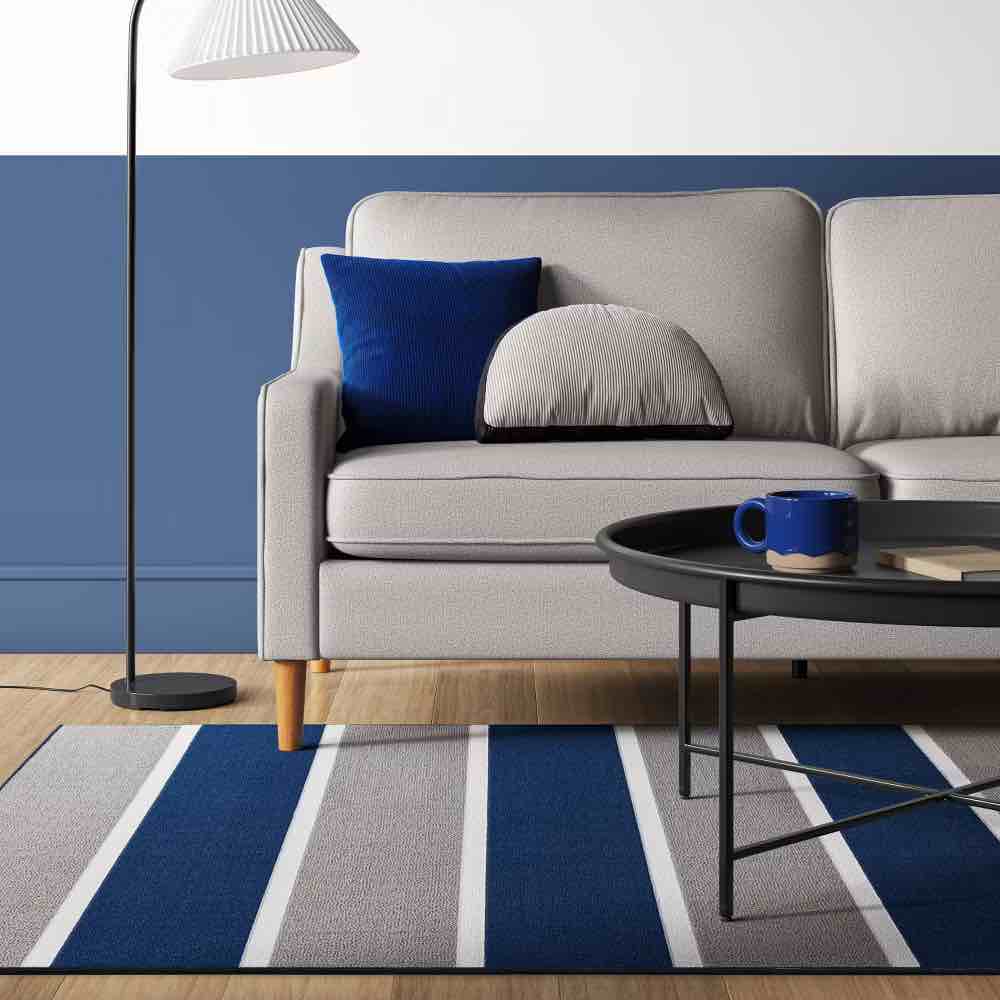 4'x5'6" rugby striped accent rug gray/blue - room essentials™