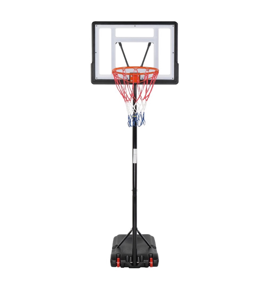 ktaxon 33 in. portable basketball hoop stand  6.5-8 ft adjustable basketball goal system  with pvc backboard indoor/outdoor