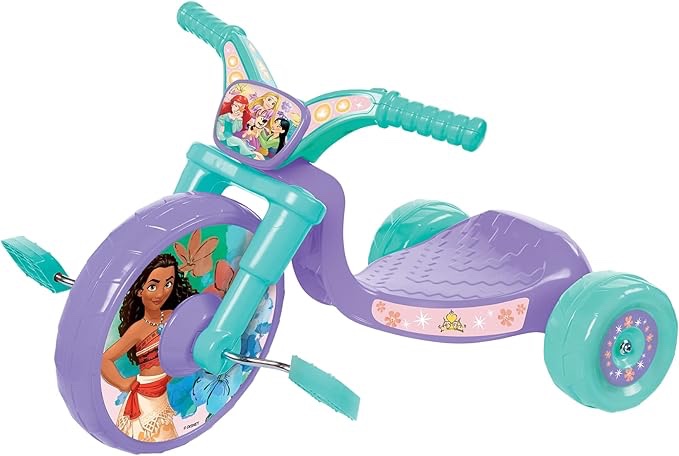 fly wheels disney princess ride-on 10" tricycle with sounds - toddler bike trike, ages 2-4, for kids 33”-35” tall and up to 35 lbs. (b07kvtcbnt)