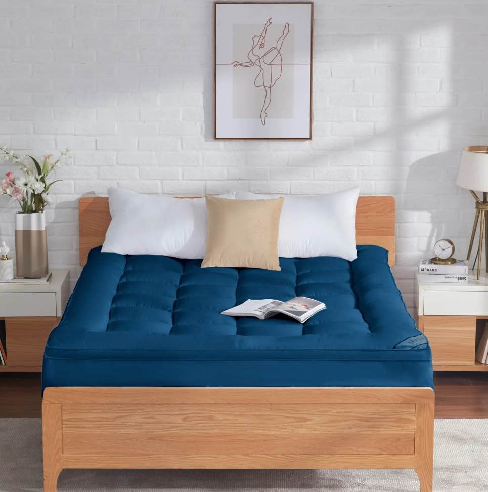 bdeus extra thick mattress topper, cooling mattress pad cover, pillow top protector with 8-21 inch deep pocket, king size