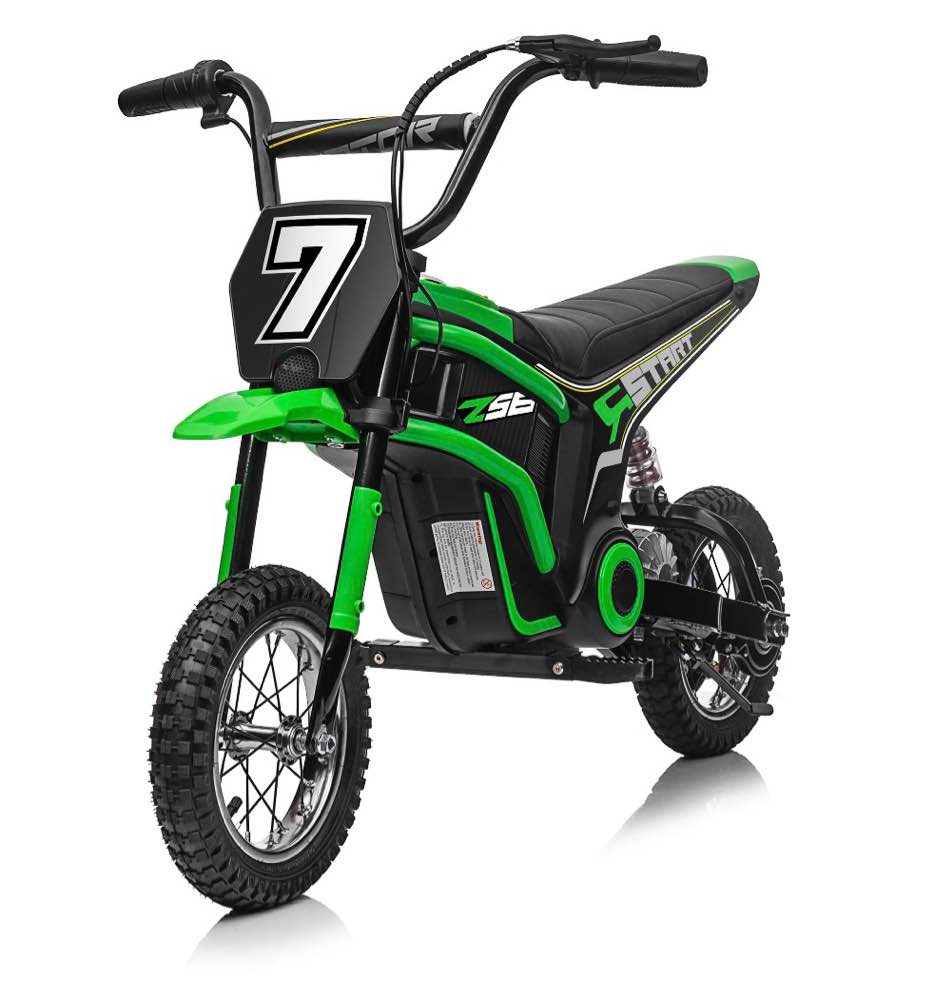 24v dirt bike,neche 250w electric powered motorcycle,ride on dirt rocket with shock absorption suspension for kids age 13+,green