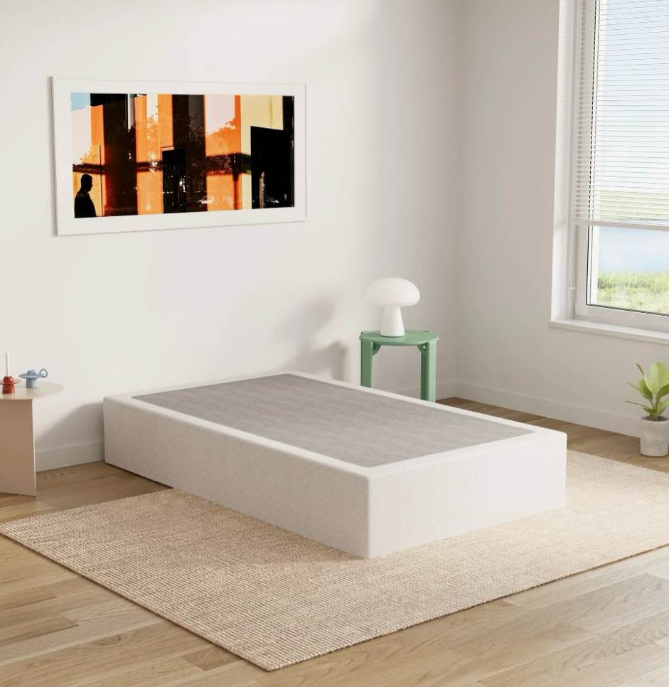 uliesc 9 inch twin box spring, twin size box spring only, metal box spring twin with fabric cover, sturdy mattress foundation, noise free, non-slip, easy assembly