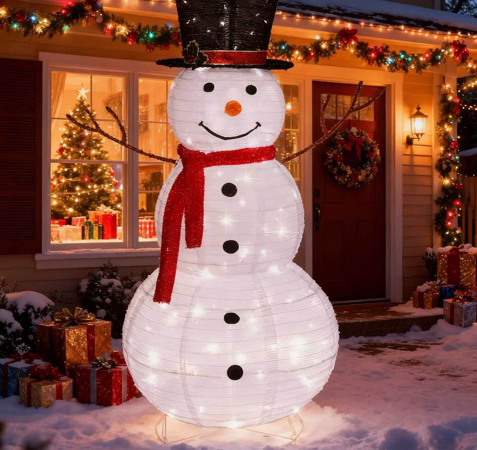 zimtown led lighted snowman christmas snowman w/ 180 led lights,hat christmas outdoor decoration