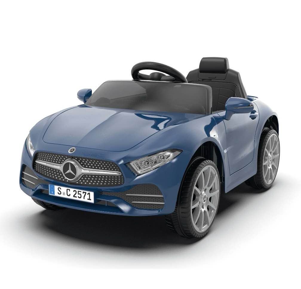 xuanlur licensed benz cls 350 12v electric ride on toys with parent remote control, spring suspension, electric car for kids, power car wheels with bluetooth music, led lights (dark blue)