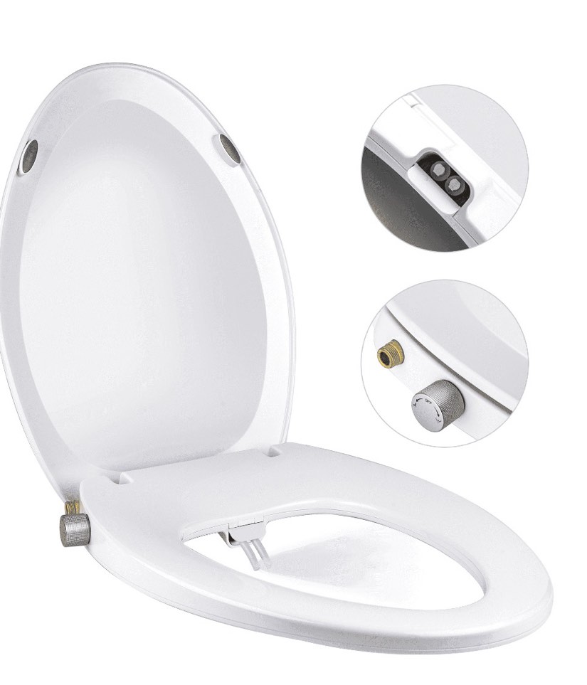 liba dual nozzle non-electric bidet toilet seat bidet attachment for elongated toilet self-cleaning feminine & posterior