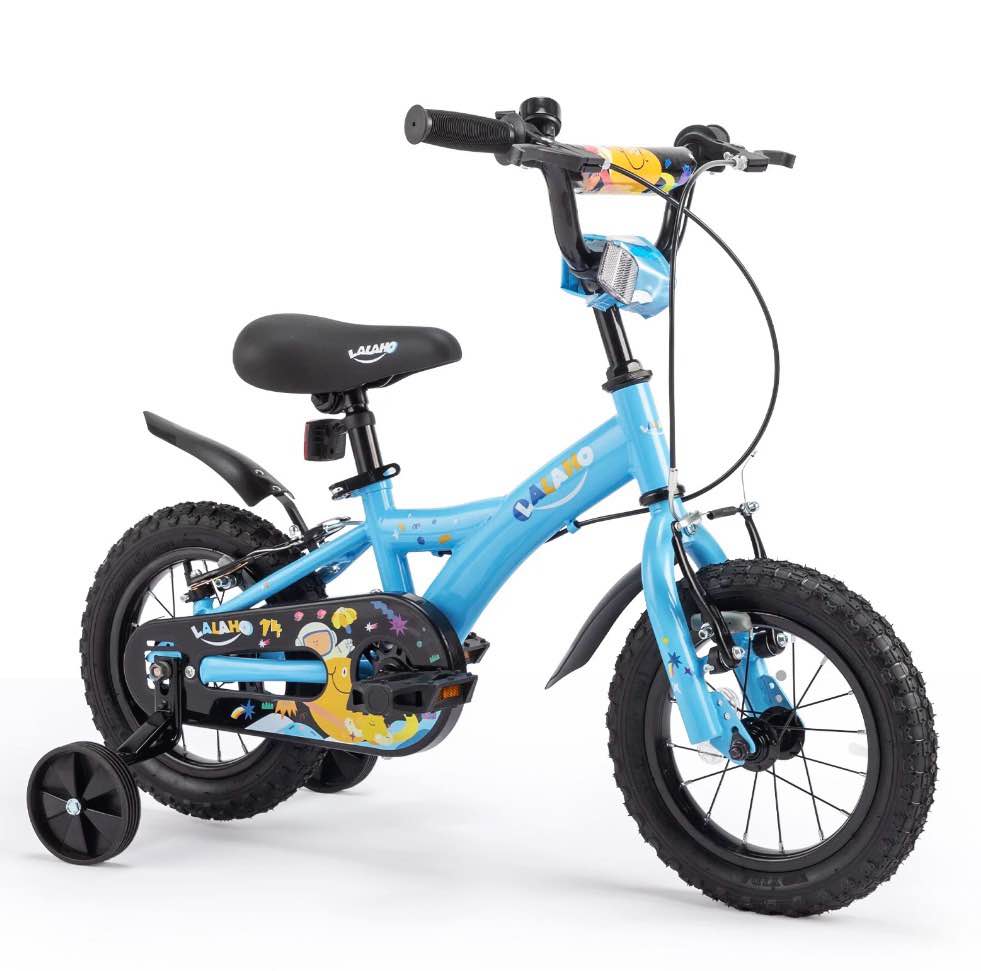 ktaxon kids bike for ages 3-7 years old, 14 inches kid's bikes with training wheels, children bicycle for boys girls, easy to assemble, learning to ride, blue