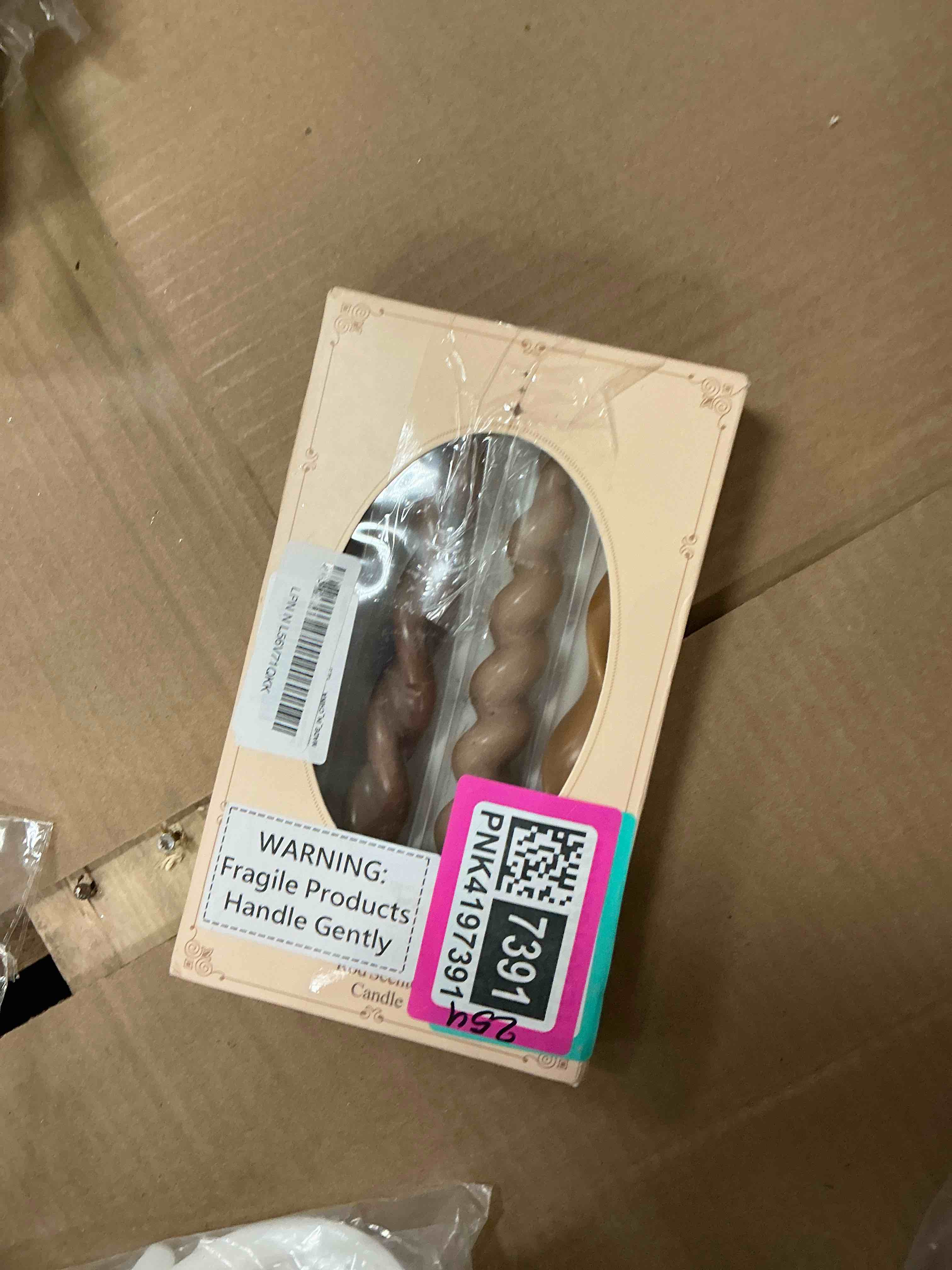 Condition photo showing New/Like New for Nuanchu 4 Pcs 7.87 Inch Twisted Taper Candles Wax Unscented Smokeless Spiral Swirl Candlesticks for Wedding Holiday Dinner Party Home Decorations(Brown)