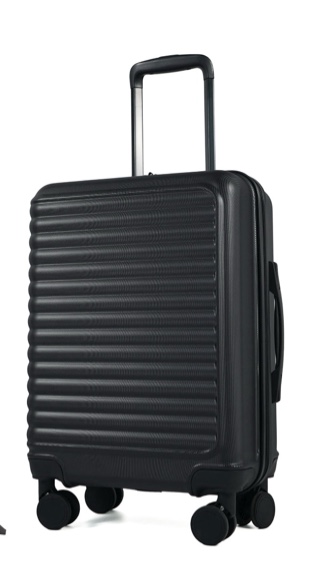 travelhouse hardshell carry on luggage 20" lightweight hardside suitcase with spinner wheels.(black)