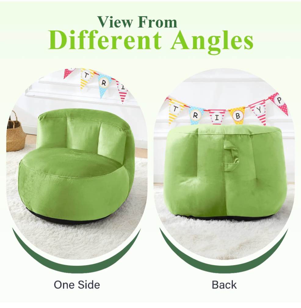 Condition photo showing Good Condition for Yalmila Ultra Soft Bean Bag Chair for Kids ,Zipper Comfy Chair(2.5ft, Lime Green)!Note SMALL sizes!