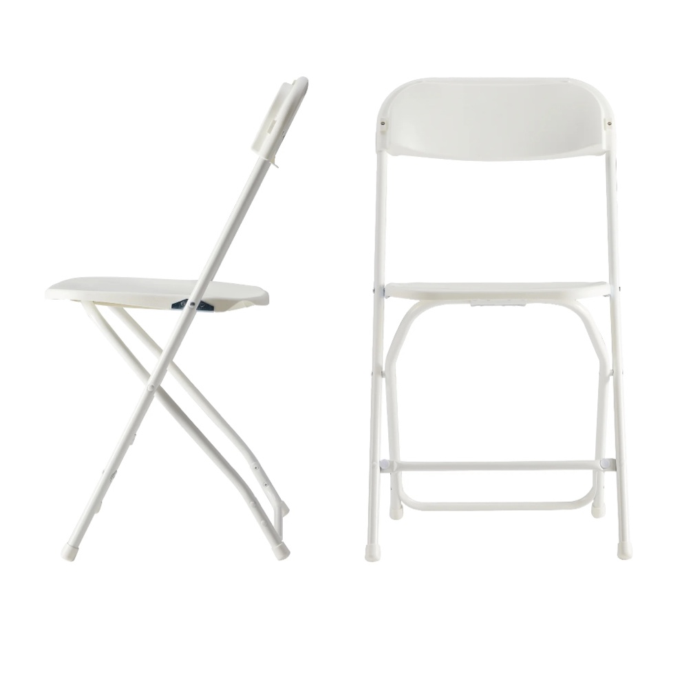 concetta plastic folding chair set of 4, 330lb load capacity lightweight for indoor/outdoor, white