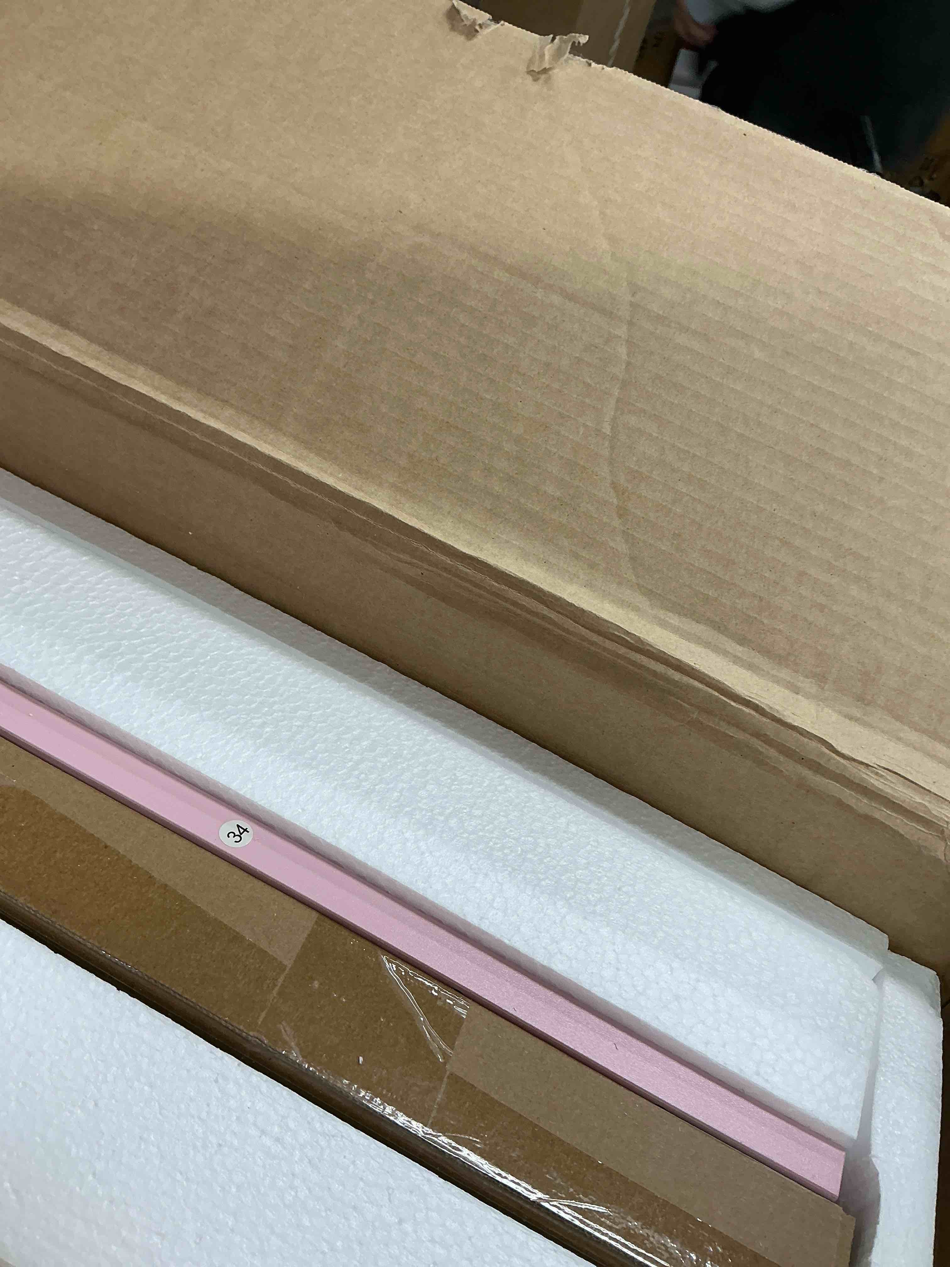 Condition photo showing New/Like New for Ktaxon Makeup Vanity Set with 3 Color Lighted Mirror & Charging Station, Dressing Table w/ 7 Drawers for Femal Gift, Pink