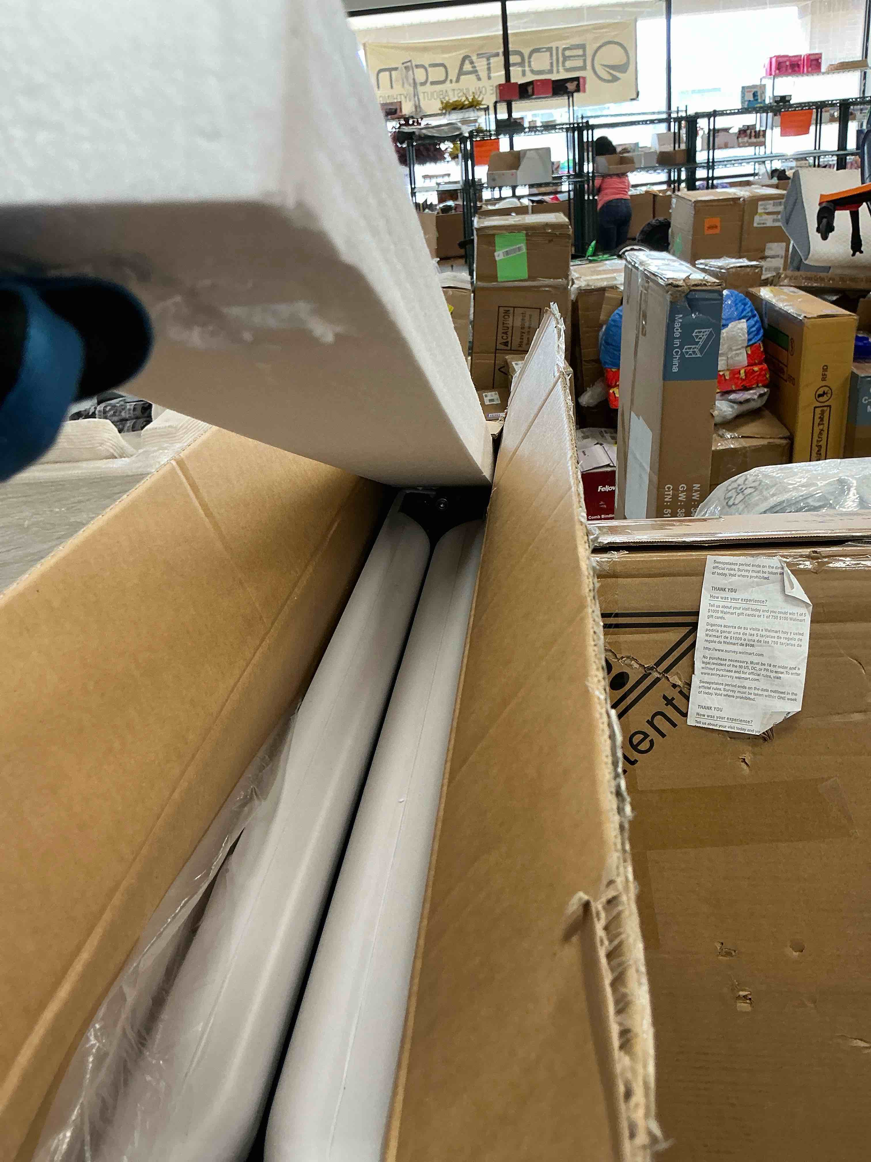 Condition photo showing New/Like New for edx Folding Table, Outdoor Indoor Heavy Duty Portable with Carrying Handle for Camping, White,29.92"W x 94.49"D x 29.13"H