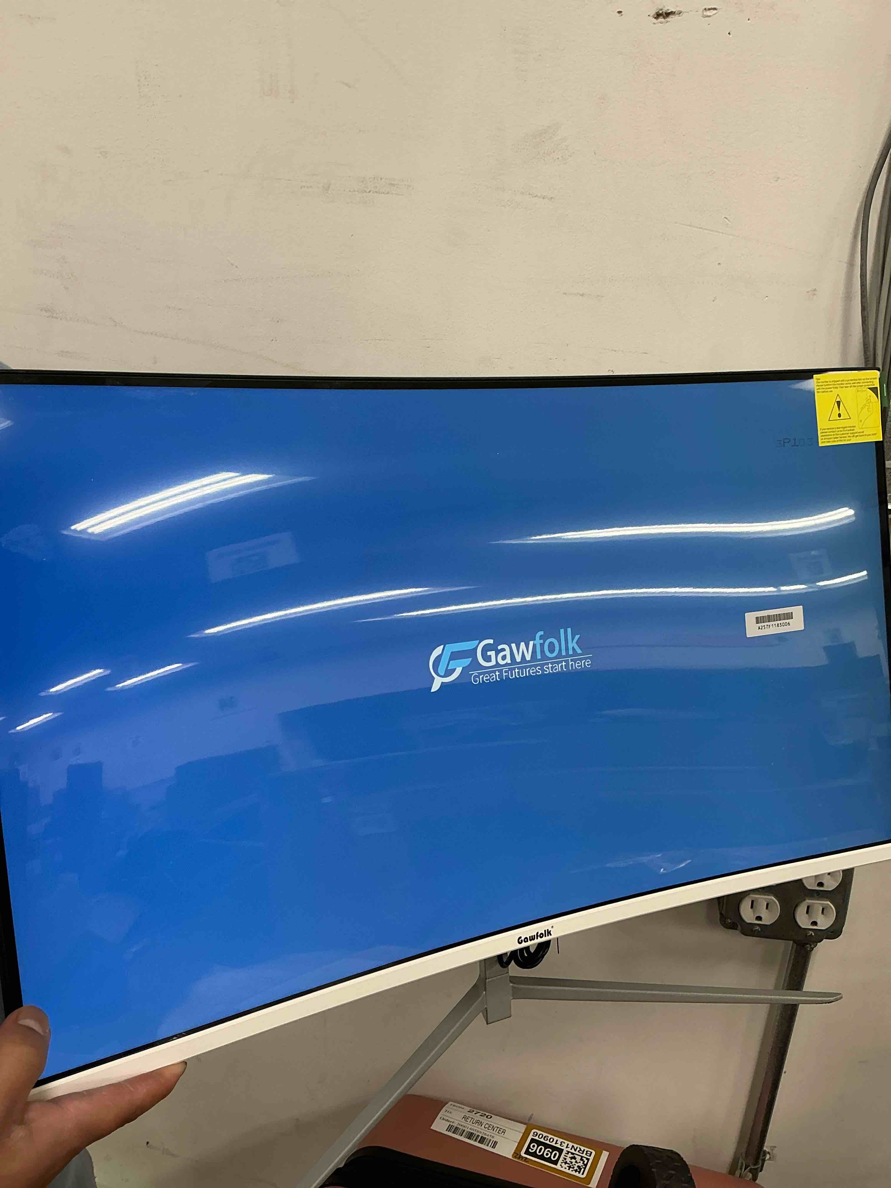 Condition photo showing New/Like New for Gawfolk 27 inch Curved Monitor 100hz  PC White Computer Gaming Monitor FHD 1080P  1800R  Frameless  Built-in Speakers